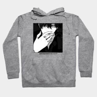 Smoking Male Black and White Anime Manga Aesthetic Hoodie